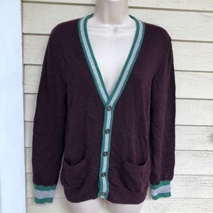 JOHNNIE B burgundy with trim cardigan sweater/
